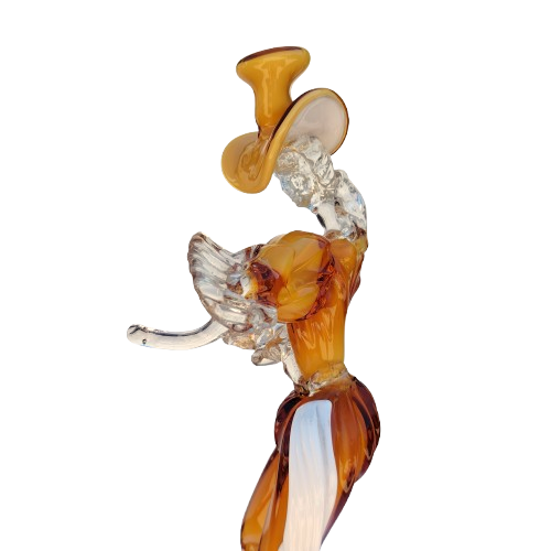 Mid Century Murano Art Glass Amber Couple Goldoni Venetian Figurines
