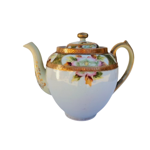 Nippon Bone China with Flowers Gold Trim Tea Set