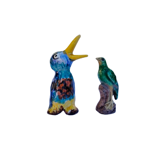 Two vintage porcelain birds Parrot