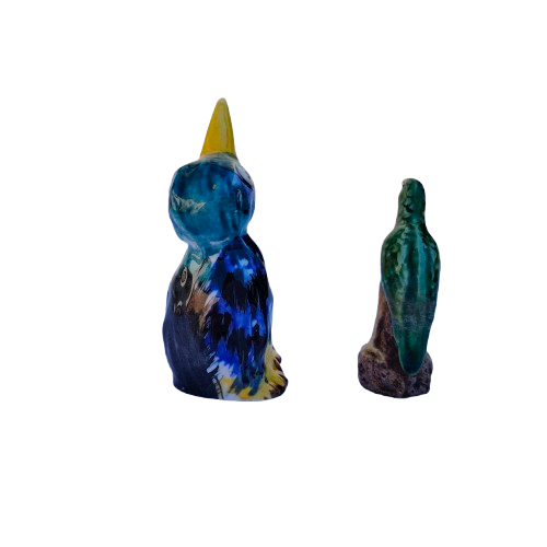 Two vintage porcelain birds Parrot
