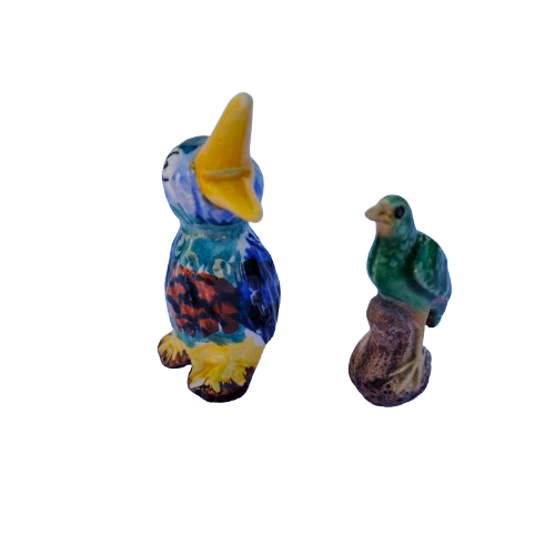 Two vintage porcelain birds Parrot