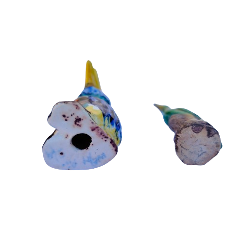 Two vintage porcelain birds Parrot