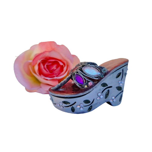 Mini Shoe Enamel Pot Hinged Jewelry Box