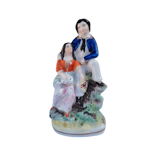 Mid 19th Century Staffordshire Figure of Lady and Gentleman