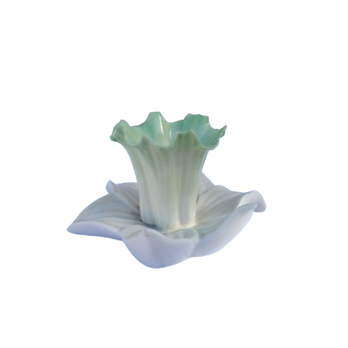 Antique Worcester China Works Candle Holder Shape Of Flower