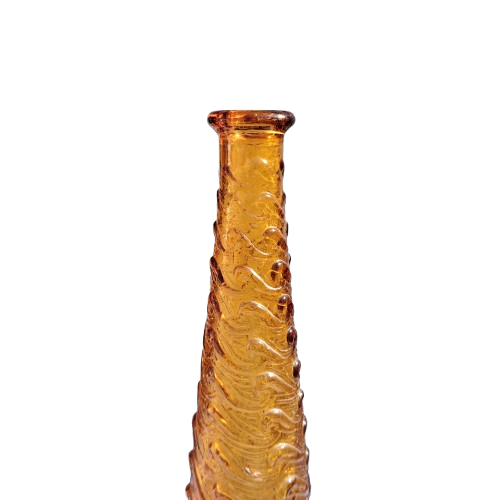 Empoli Italian Vintage Amber Swirl Glass Decanter Genie Bottle