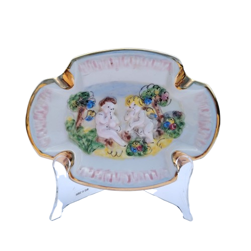 Fabulous Capodimonte Handmade Hand painted Dish Italy