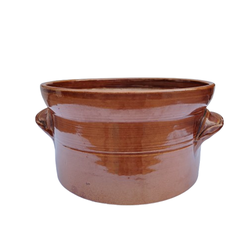 Vintage Large Brown Glazed Stone wear Pottery Pot