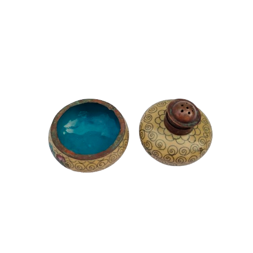 Beautiful vintage Chinese cloisonne cruet set, dating from the 1950s