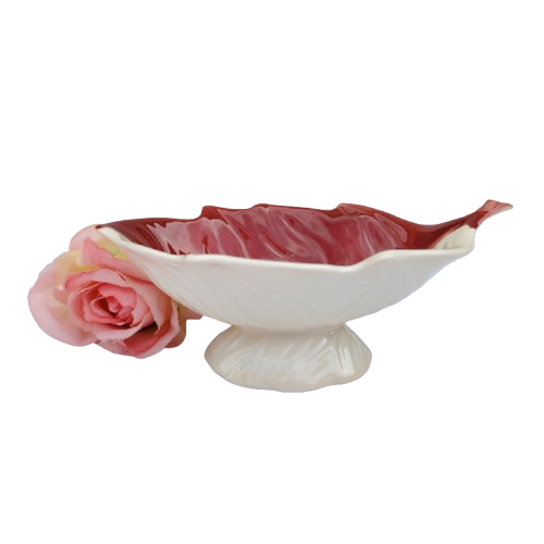 Carlton Ware Two Tone Leaf shaped footed dish bowl