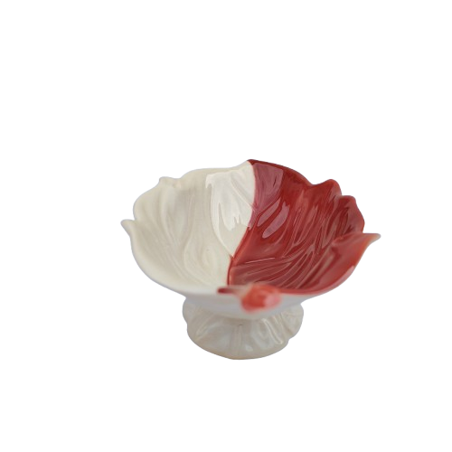 Carlton Ware Two Tone Leaf shaped footed dish bowl