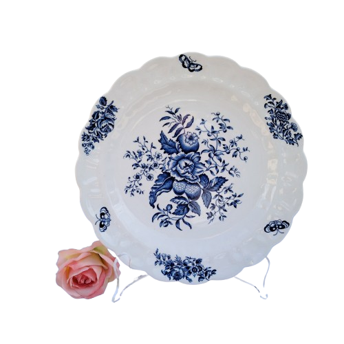 Booths England Peony Blue and White Plate 50'S or 60'S
