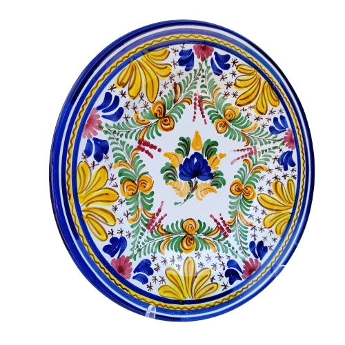Majolica Pottery Floral Bright Decorative Plate Italy