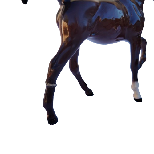 Two Brown Beswick Horses Foals Standing