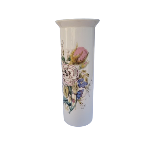 Portmeirion Large Tall Vase Pink Blue Flowers