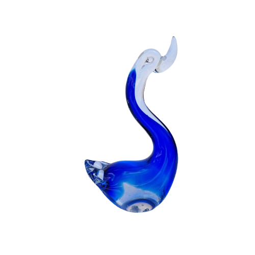 Vintage Murano Hand Blown Art Glass Blue Swan Bird