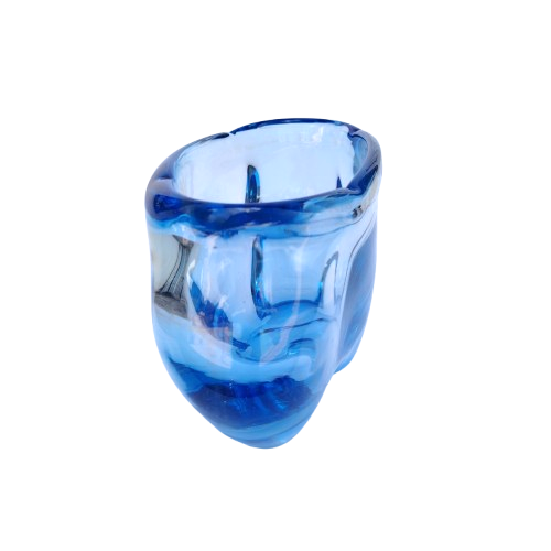 Whitefriars Glass Lobed vase Sapphire Blue James Hogan