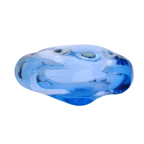 Whitefriars Glass Lobed vase Sapphire Blue James Hogan