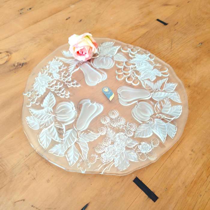 Walther Glass Arabella Harvest Crystal Glass Cake Platter