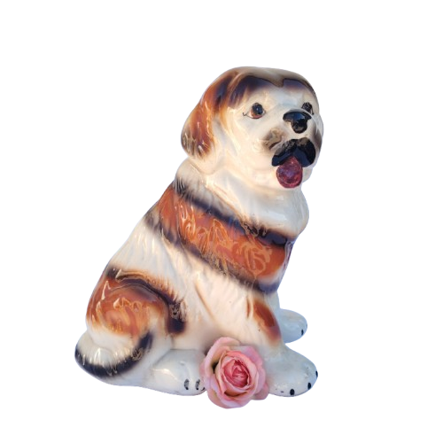 Huge vintage Ceramic figurine of an Saint Bernard Dog