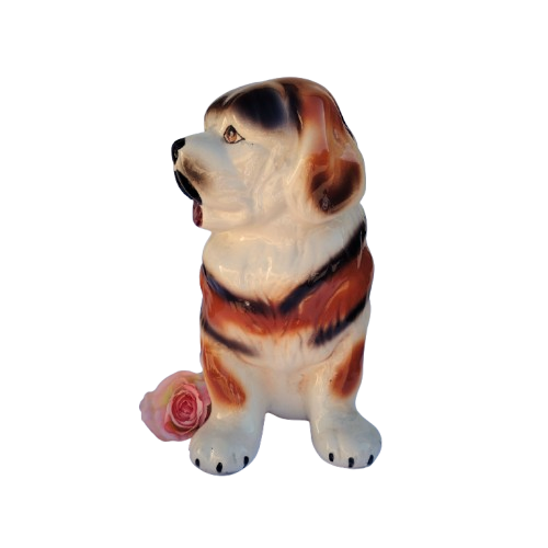 Huge vintage Ceramic figurine of an Saint Bernard Dog