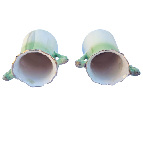 Vintage Pair of Porcelain Handled vases