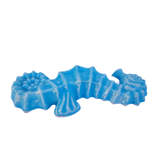 Vintage Ceramic Blue Seahorse Wall Plaque