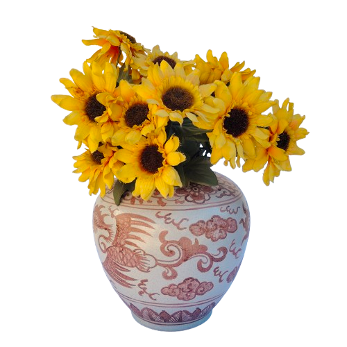 Large Chinese Porcelain Pink and Green Ginger Jar
