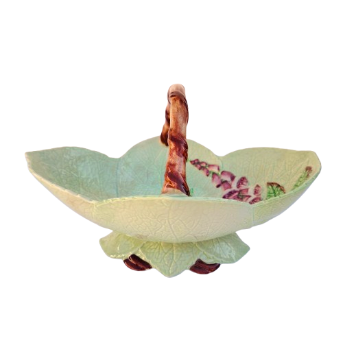 Carlton Wear Green Foxglove Leaf Basket Bowl Australian Design