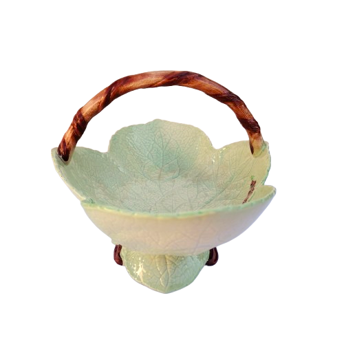 Carlton Wear Green Foxglove Leaf Basket Bowl Australian Design