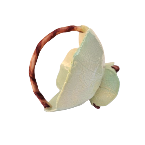 Carlton Wear Green Foxglove Leaf Basket Bowl Australian Design