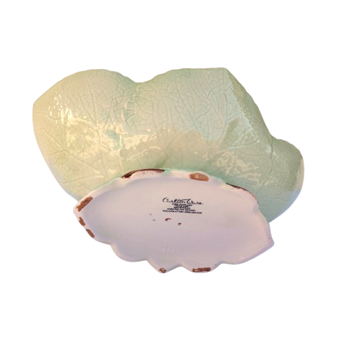Carlton Wear Green Foxglove Leaf Basket Bowl Australian Design