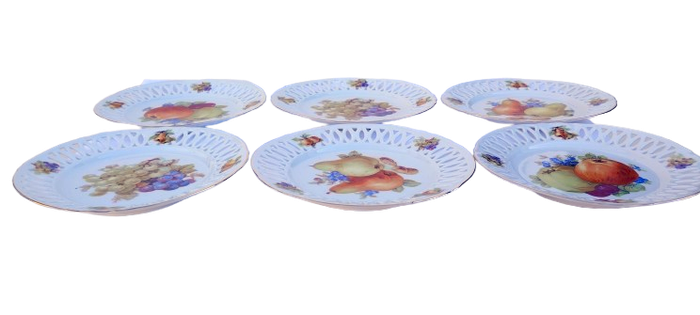 Winterling Bavaria Germany Porcelain Plate with Fruit x 7