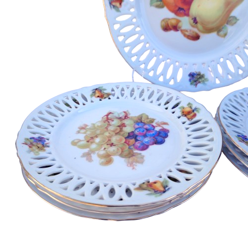 Winterling Bavaria Germany Porcelain Plate with Fruit x 7