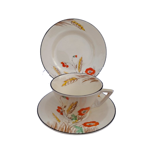 Art Deco Burleigh Ware Burgess & Leigh Wheat Tea Set
