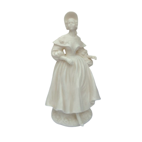 Beautiful Victorian Lady White Bisque Figurine