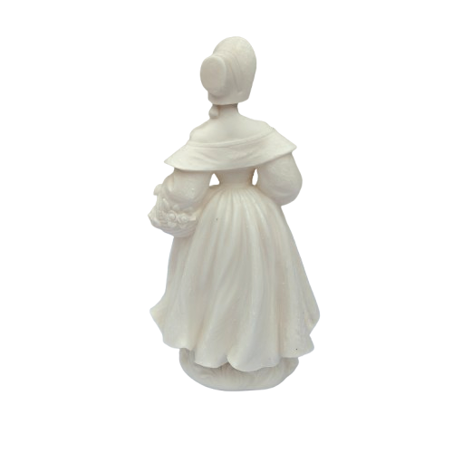Beautiful Victorian Lady White Bisque Figurine