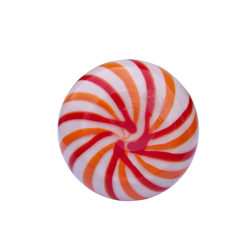Gourd-shape Orange Red Swirl Glass Vase