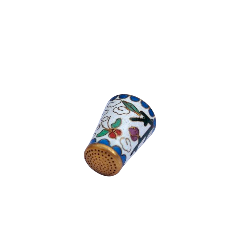 Cloisonne Enameled Flower Thimble