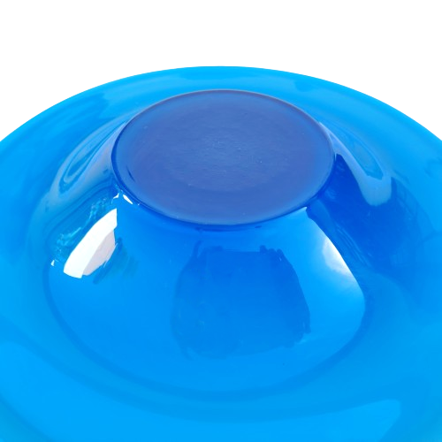 Stunning Quality Glass Milk white and blue large bowl
