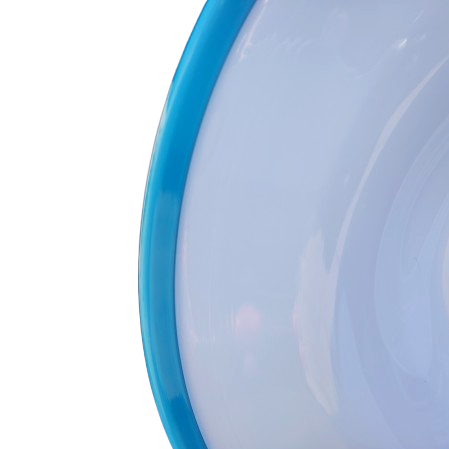 Stunning Quality Glass Milk white and blue large bowl