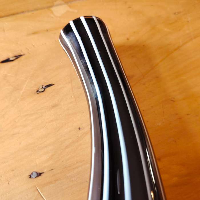 Murano stunning zebra striped design in black and white vase
