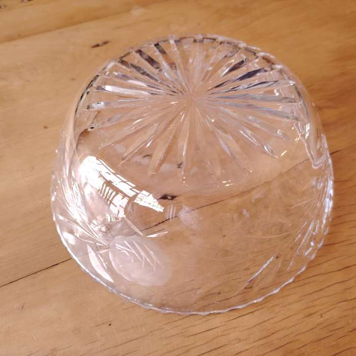 Quality Clear Crystal Glass Etched Bowl