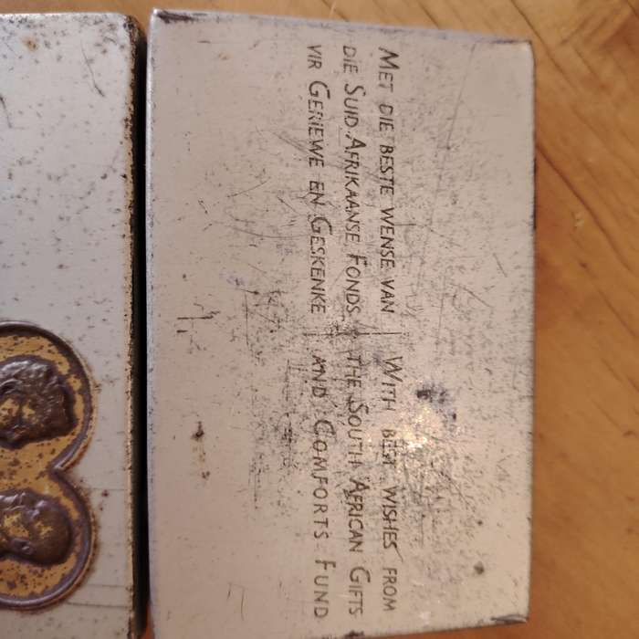 ORIGINAL- WW2 Jan & Isie Smuts South African New Year 1945 Chocolate Tin