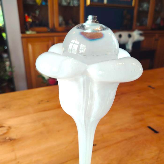 Elegant Vintage Daum France White Art Glass Candle Holder