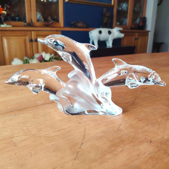 Lenox German Lead Crystal Trio of Light Dolphin Figurine