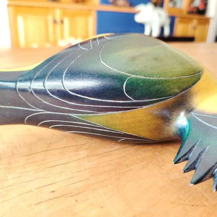 Feathers of Knysna Gallery carved and hand painted Sacred Kingfisher