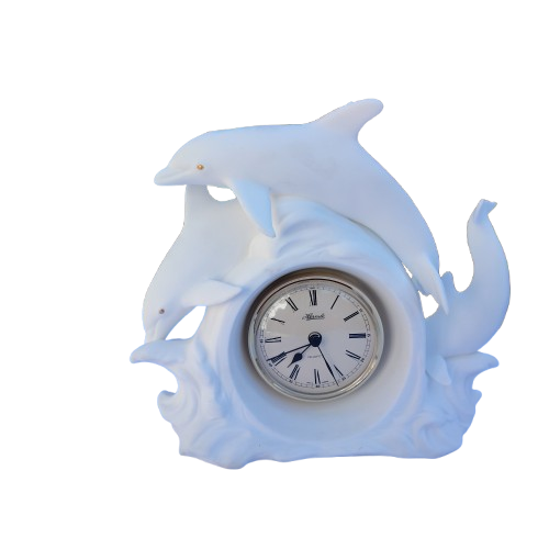 Lenox Fine Bone China The Dancing Dolphins Clock 1994