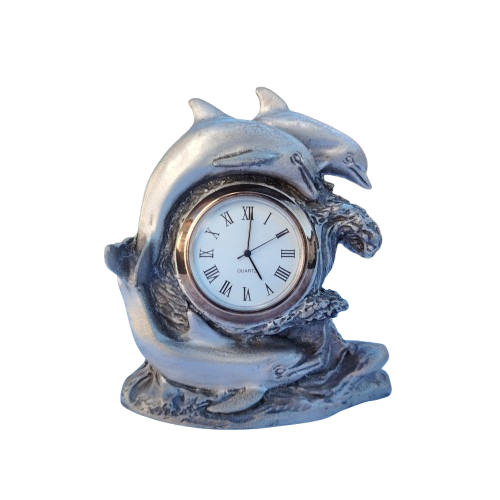 Masterworks Peter Sedlow Pewter Dolphin Clock