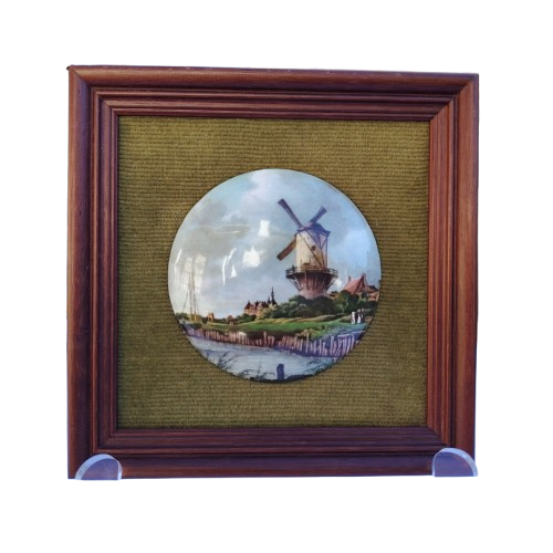 Vintage Dutch Windmill Framed Ceramic ceramic tile.